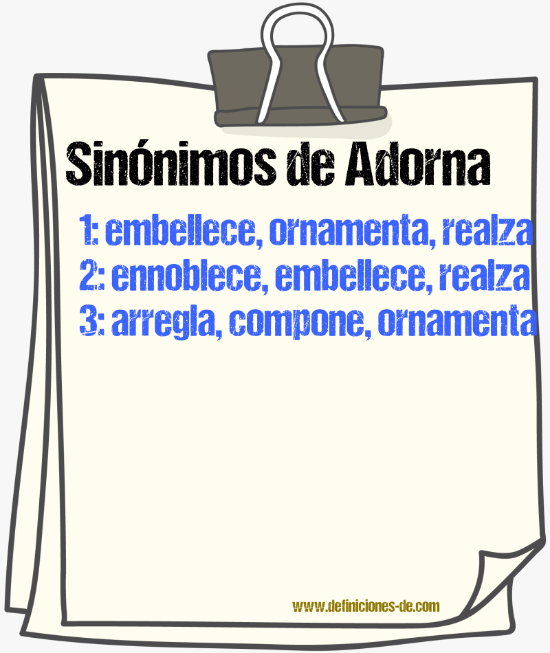 Sinónimos de adorna