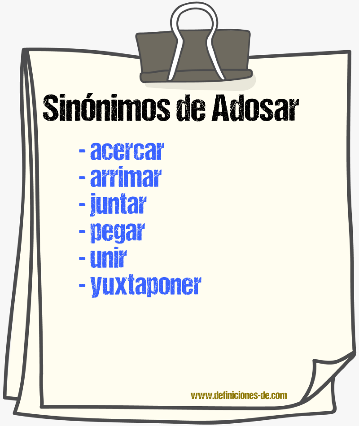 Sinnimos de adosar