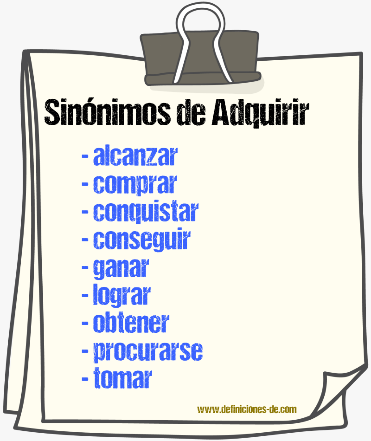 Sinnimos de adquirir