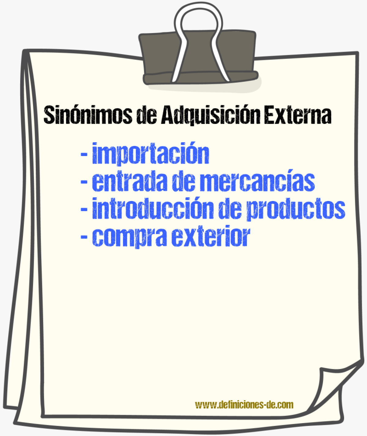 Sinónimos de adquisición externa