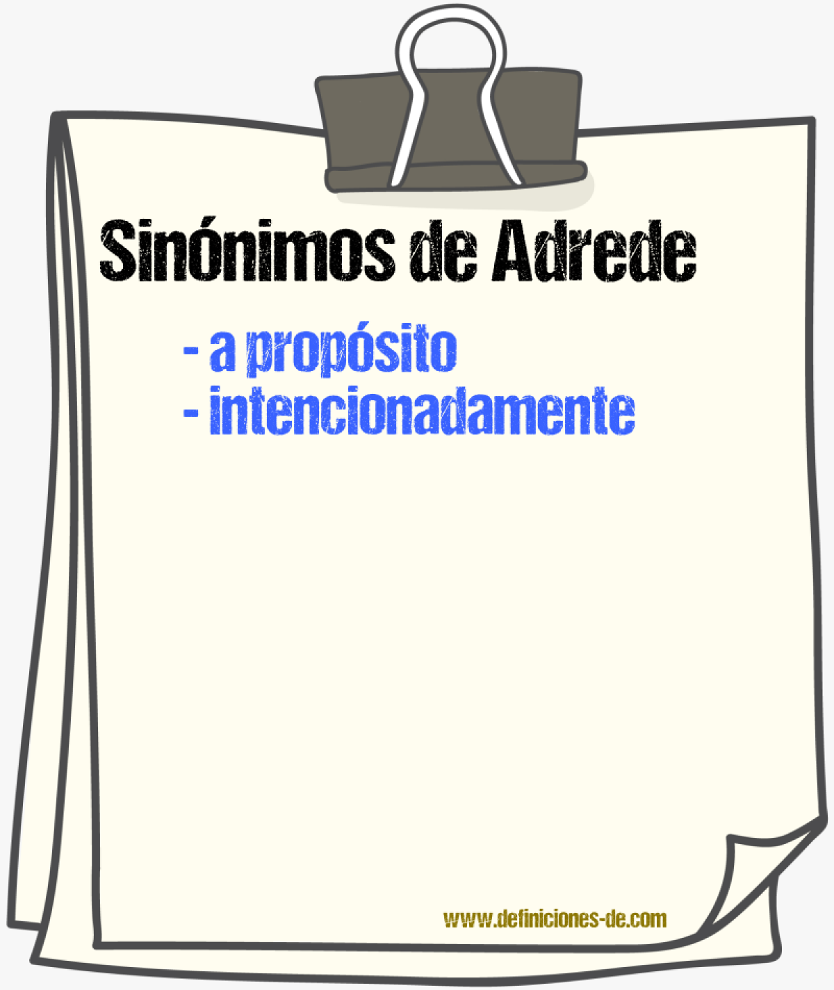 Sinnimos de adrede