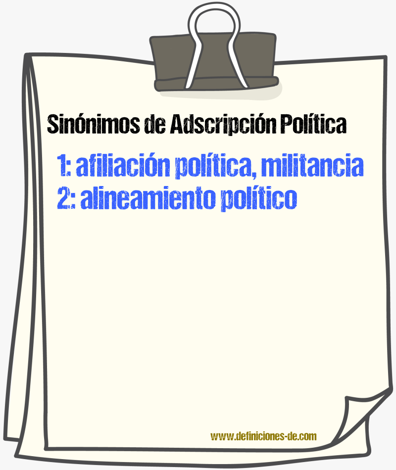 Sinónimos de adscripción política