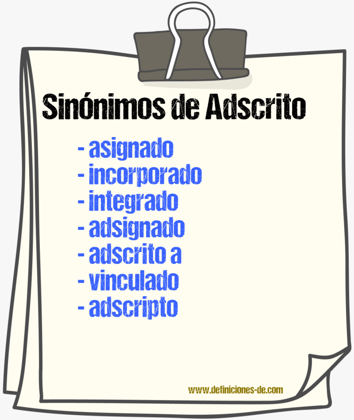 Sinónimos de adscrito