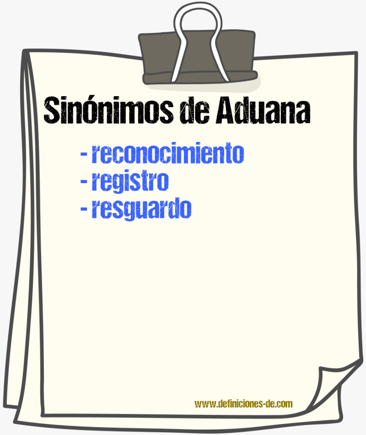 Sinnimos de aduana