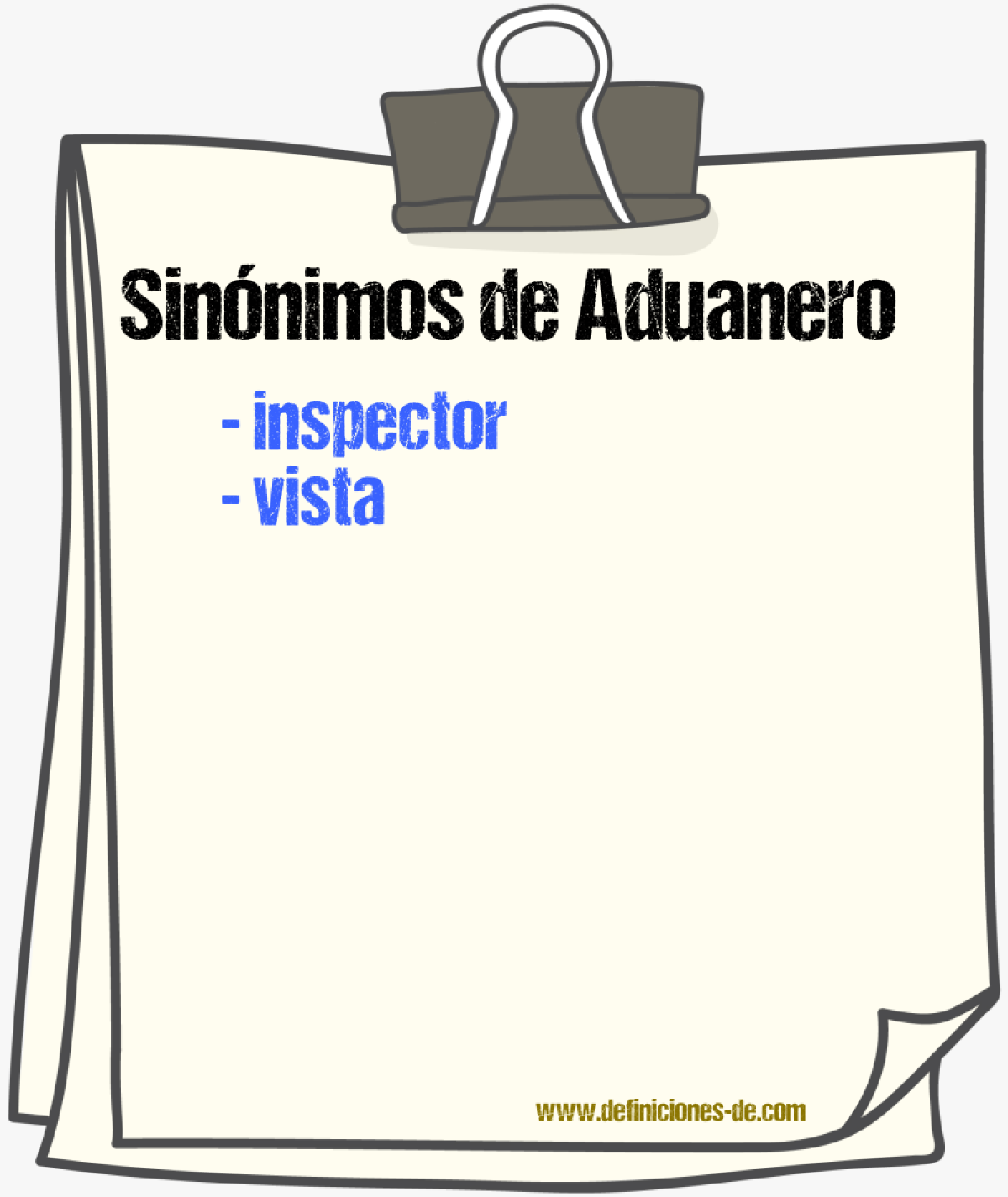 Sinnimos de aduanero