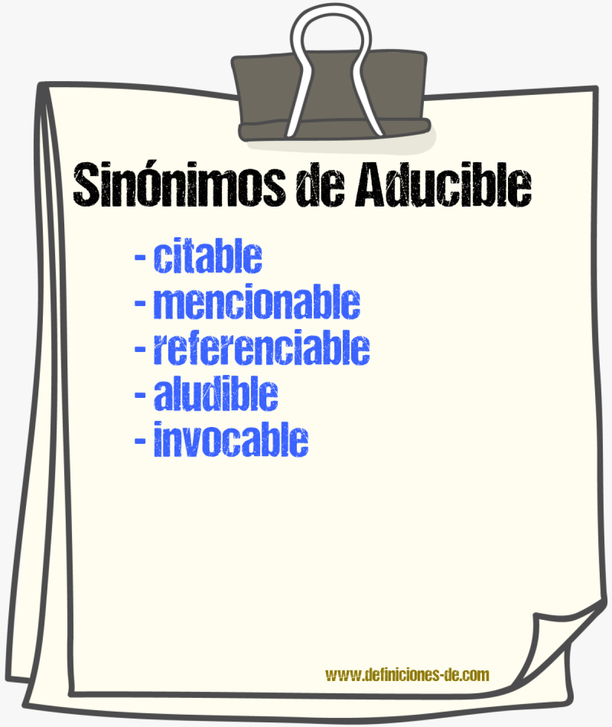 Sinónimos de aducible