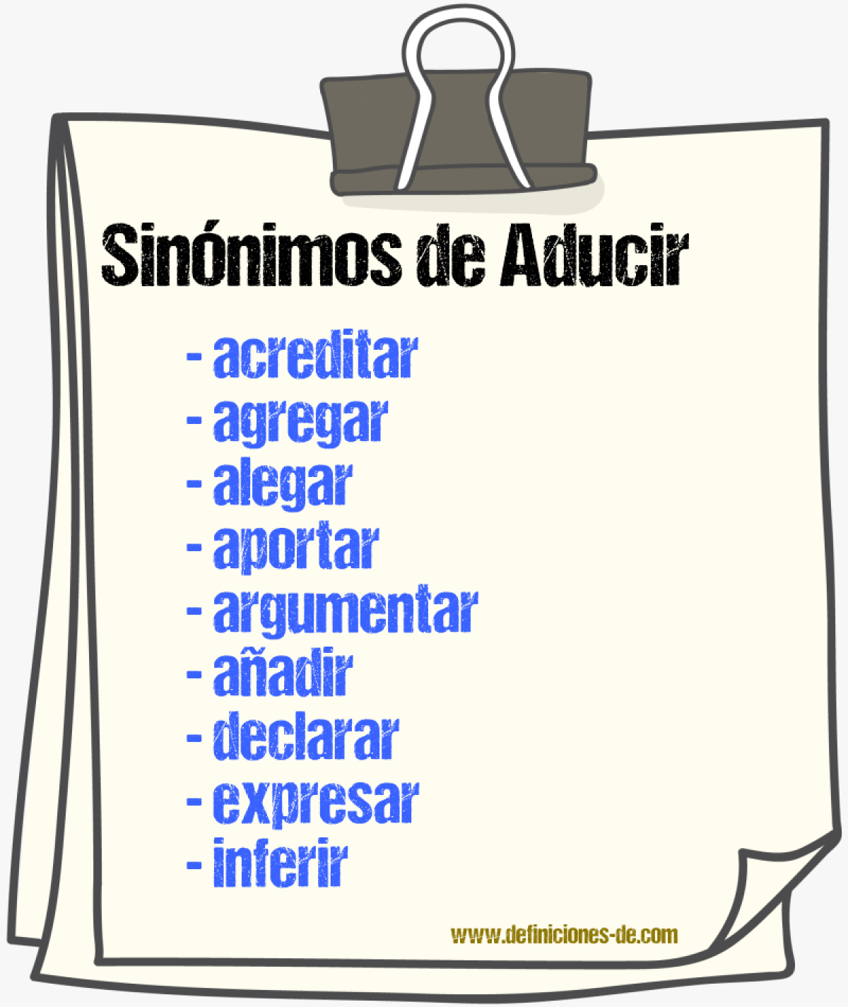 Sinnimos de aducir