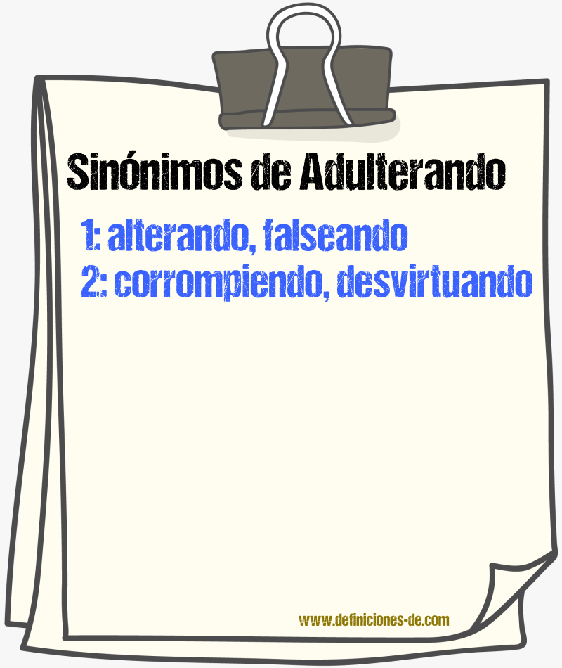Sinónimos de adulterando