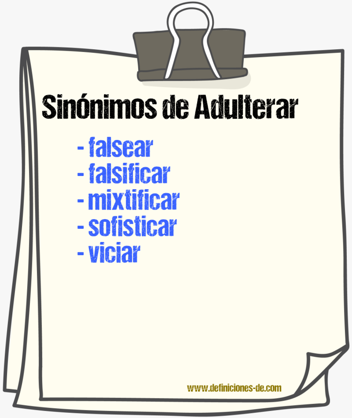 Sinnimos de adulterar