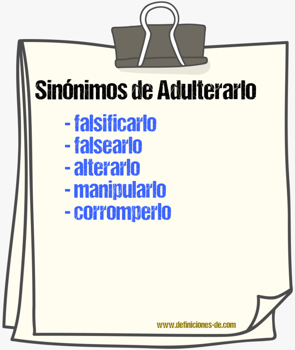 Sinónimos de adulterarlo