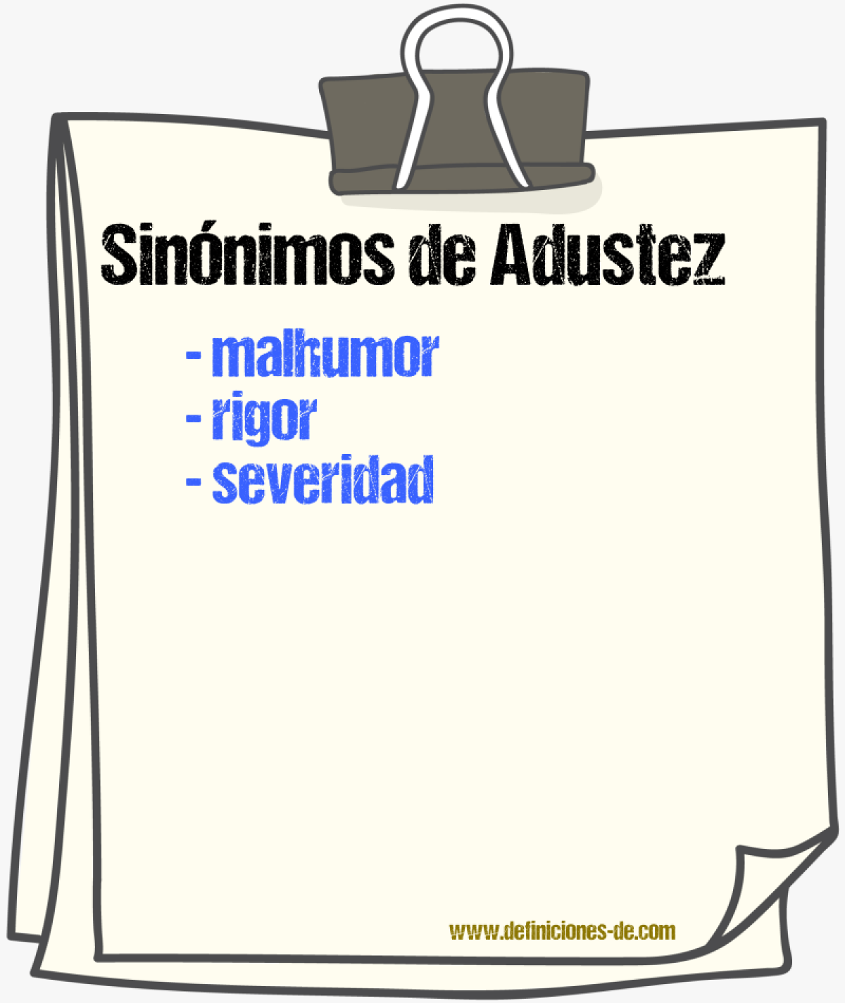 Sinnimos de adustez