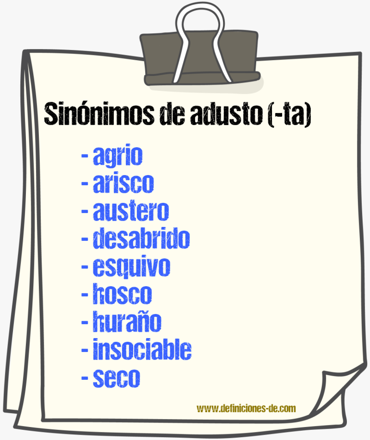 Sinnimos de adusto