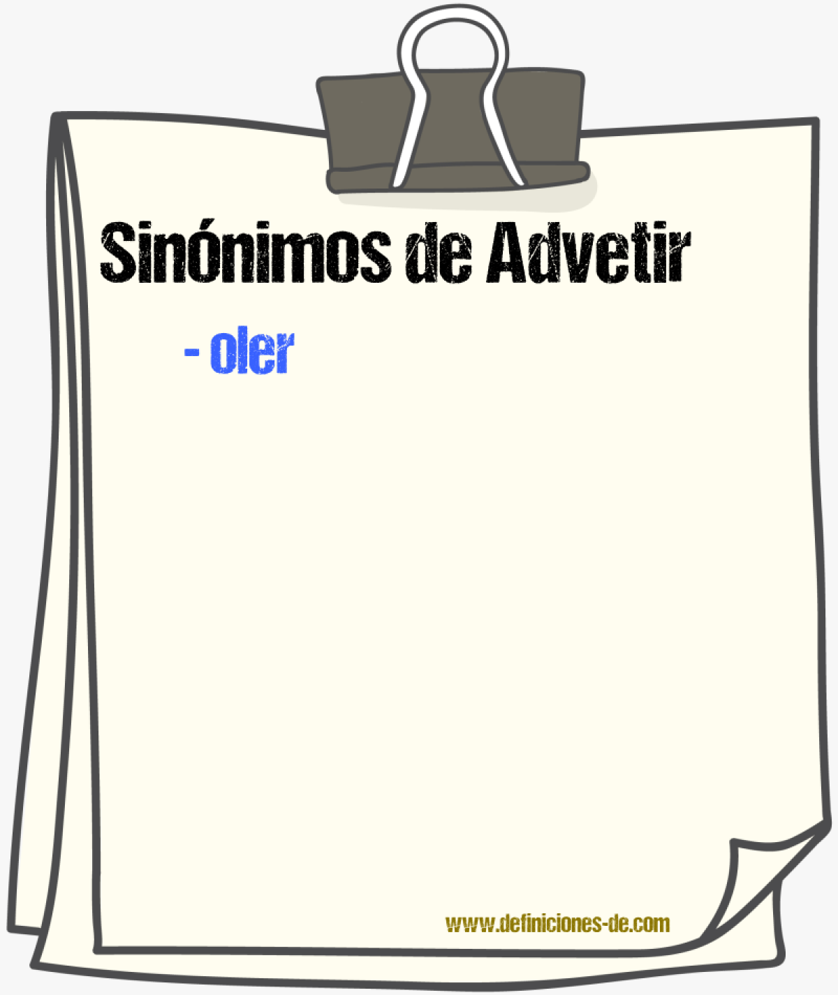 Sinnimos de advetir