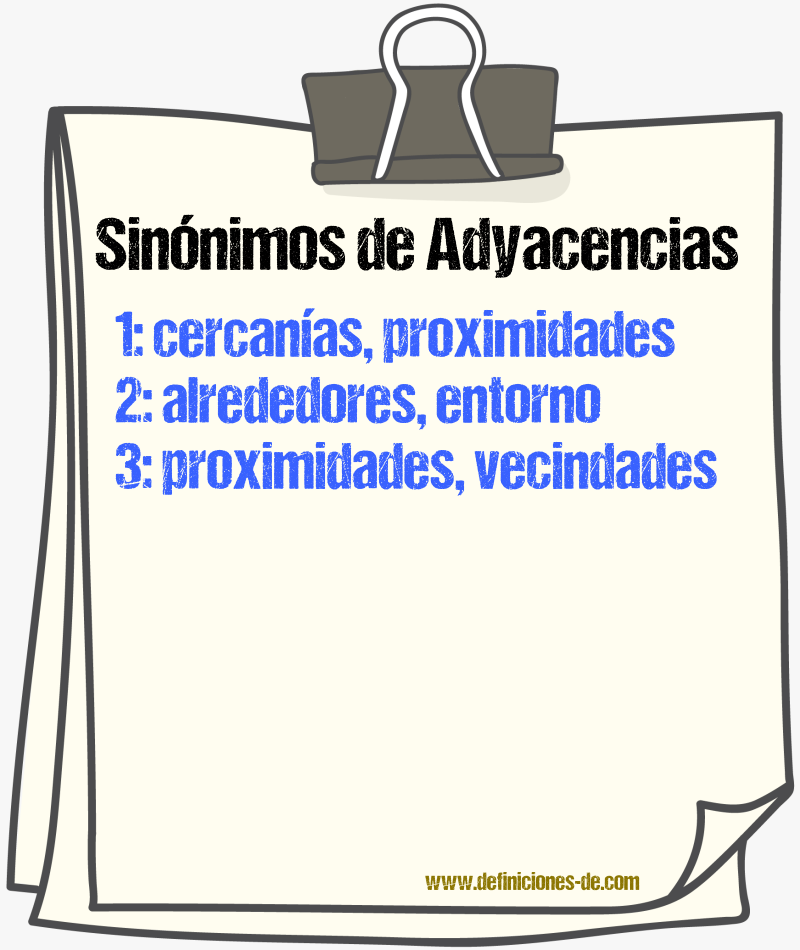 Sinónimos de adyacencias