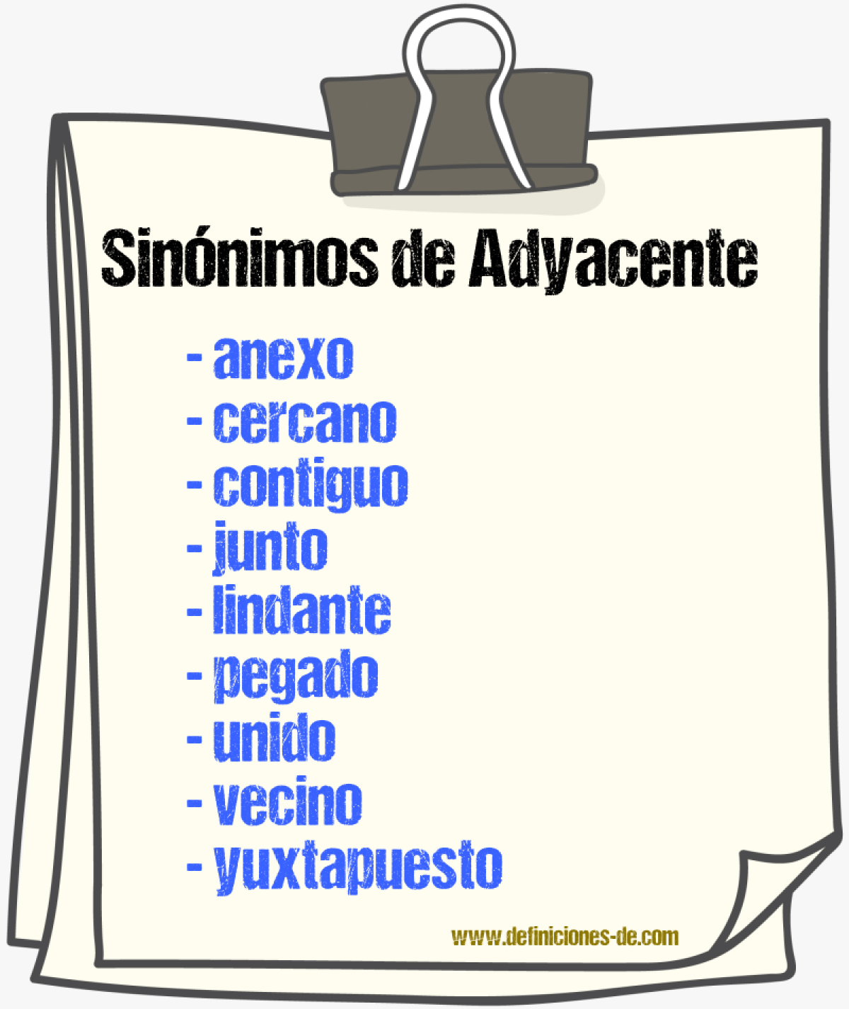 Sinnimos de adyacente