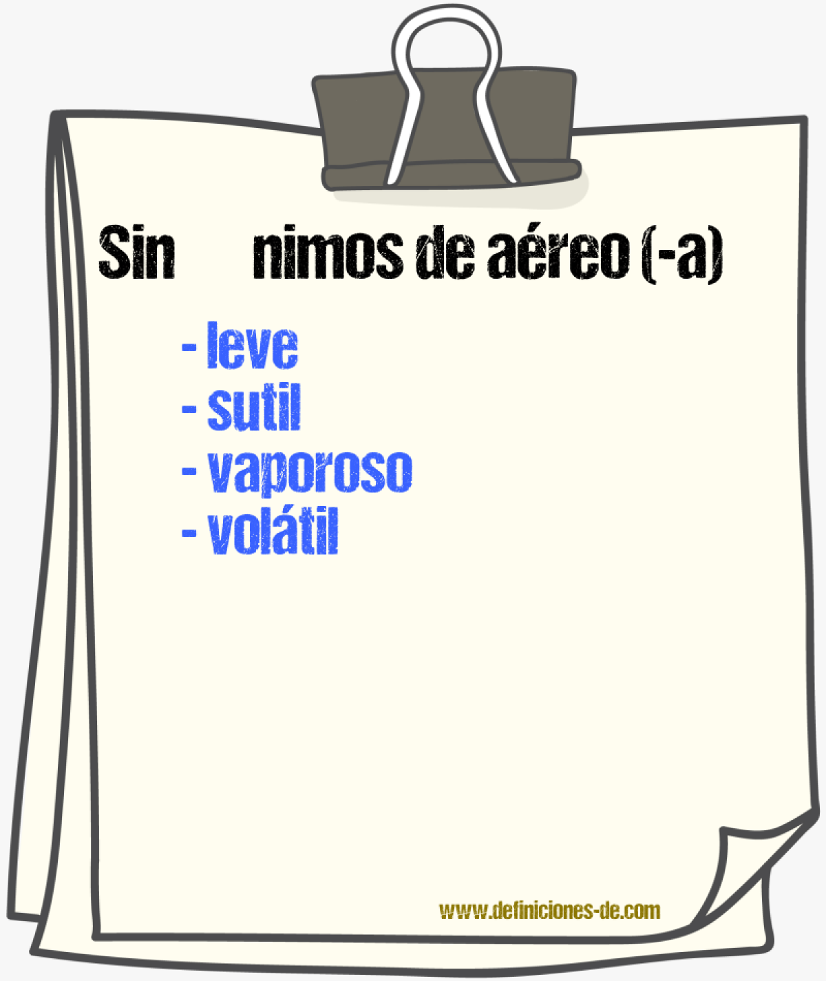 Sinnimos de areo