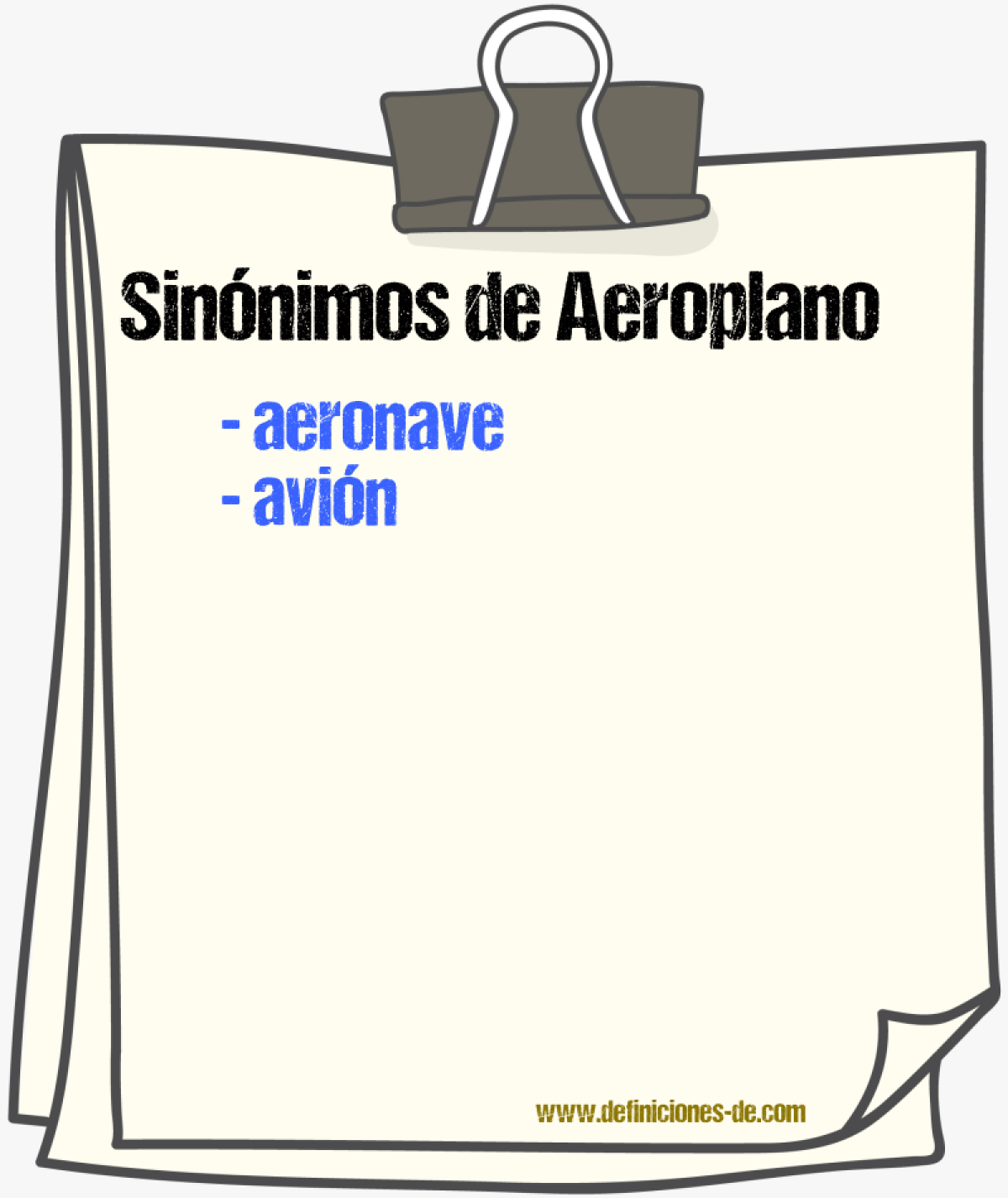 Sinnimos de aeroplano