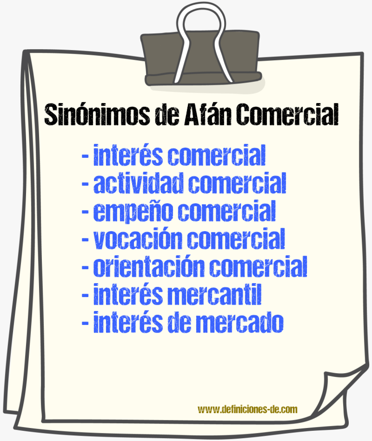 Sinónimos de afán comercial