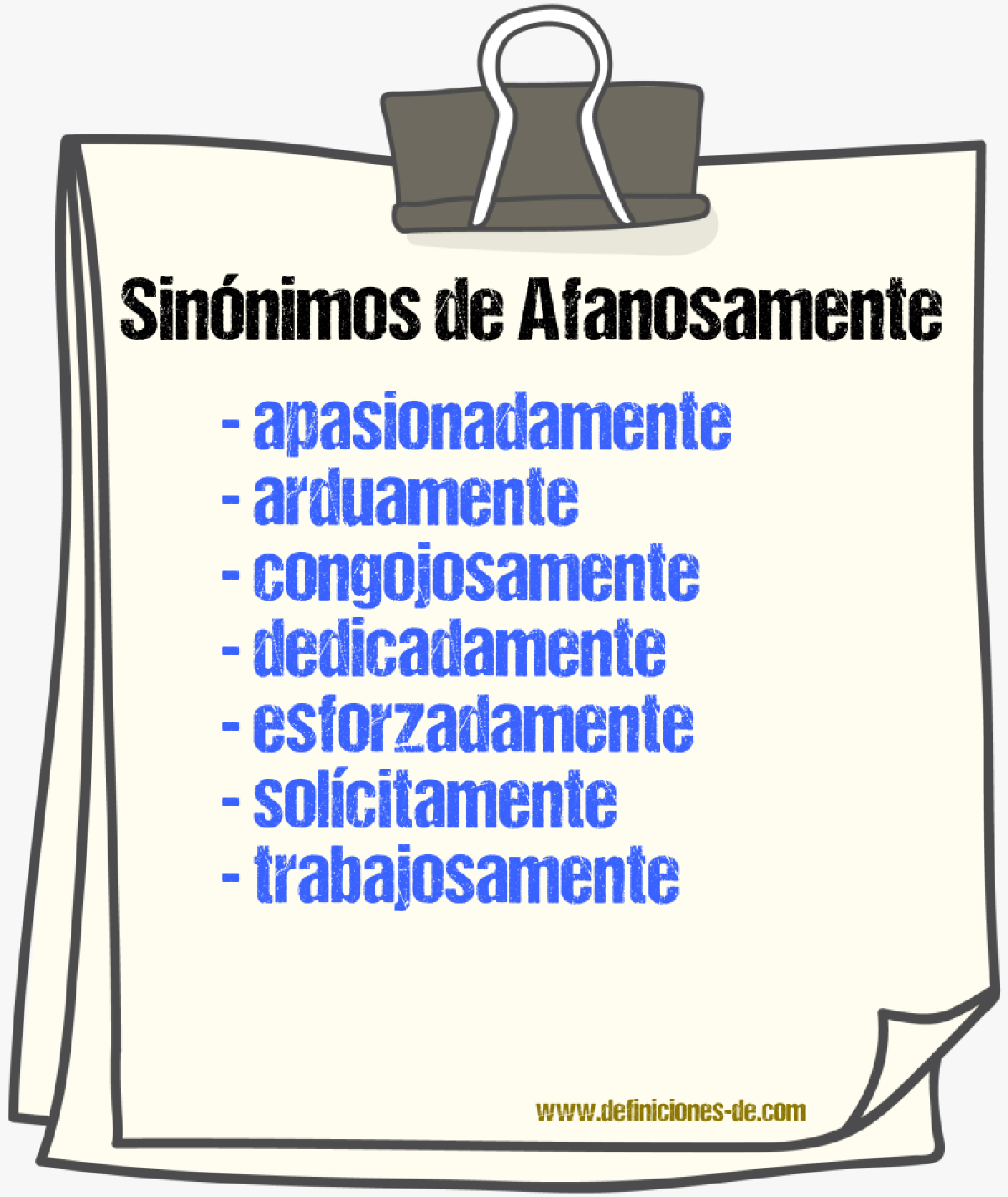 Sinnimos de afanosamente