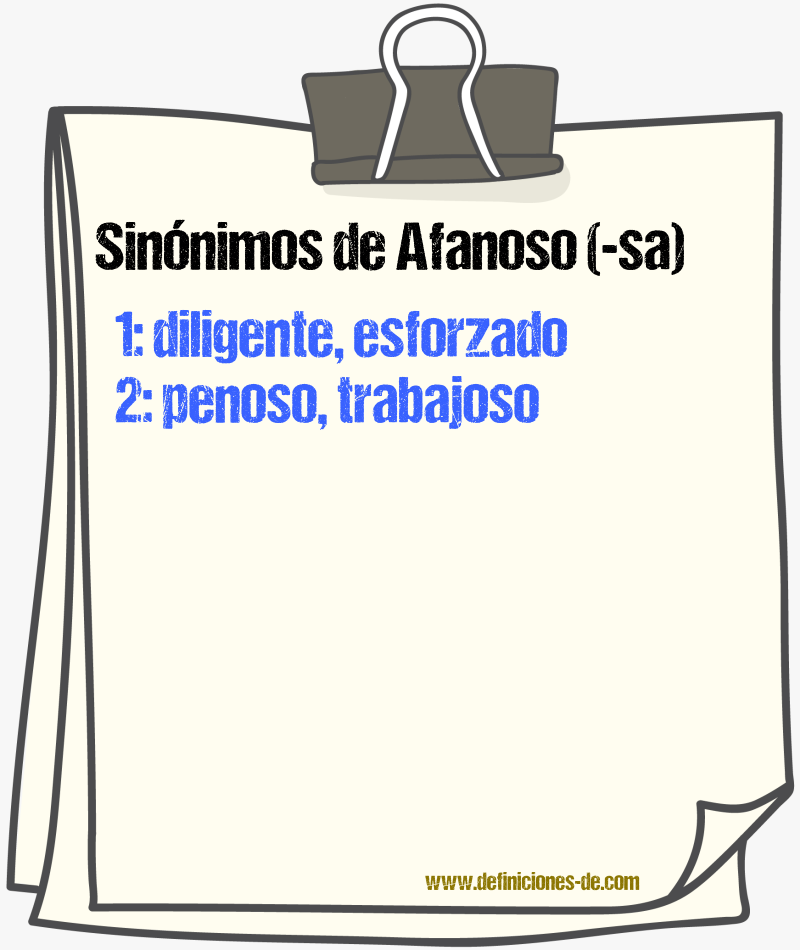 Sinnimos de afanoso