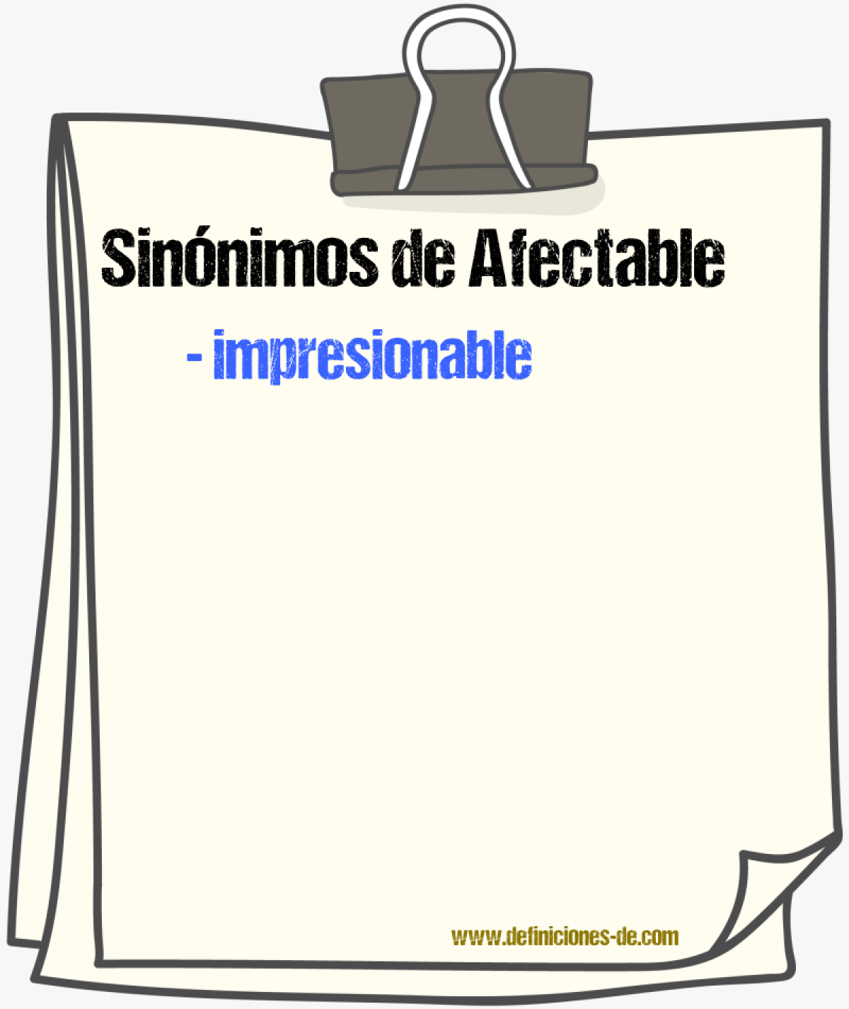 Sinnimos de afectable