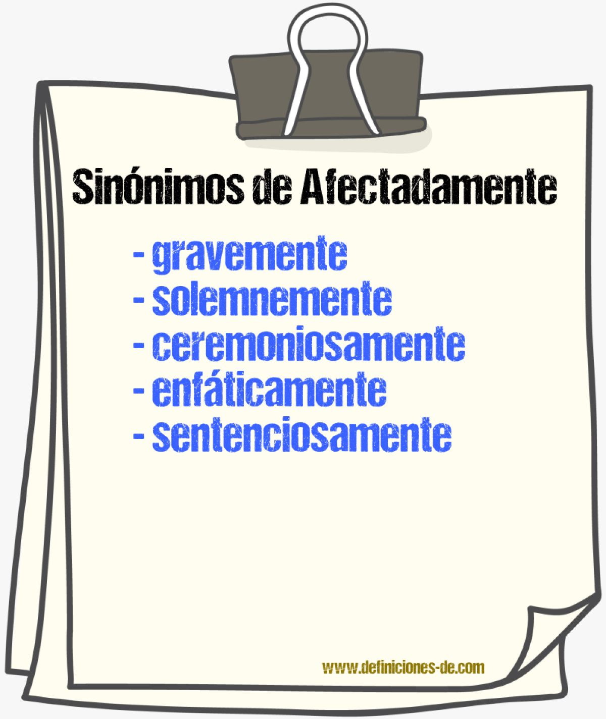 Sinnimos de afectadamente