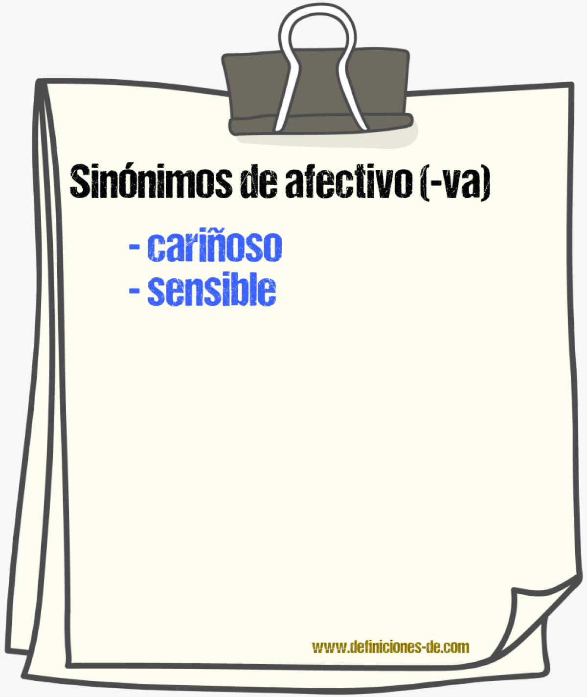 Sinnimos de afectivo