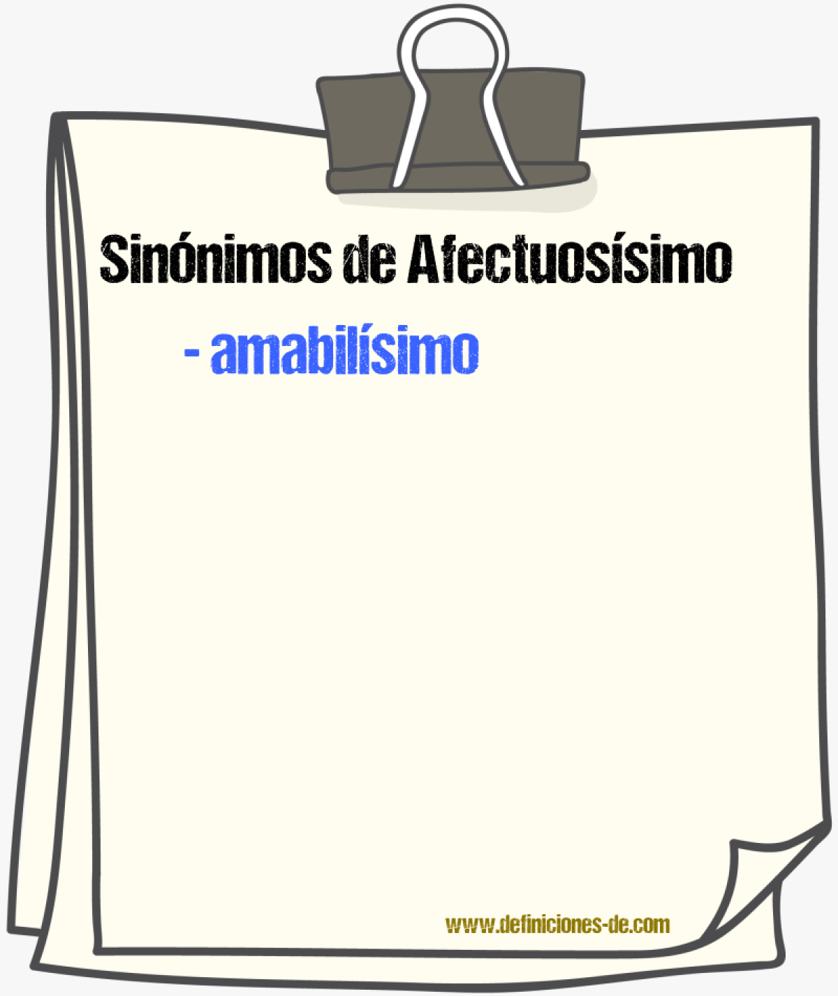 Sinnimos de afectuossimo