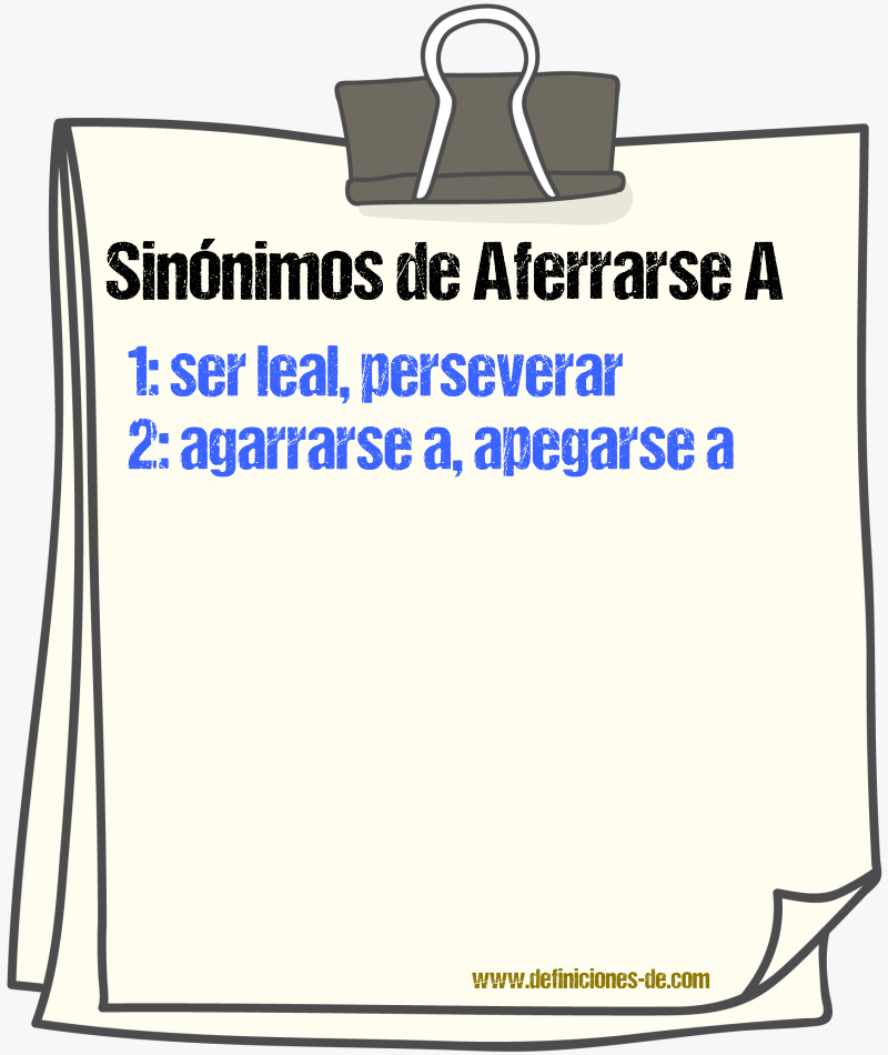 Sinónimos de aferrarse a
