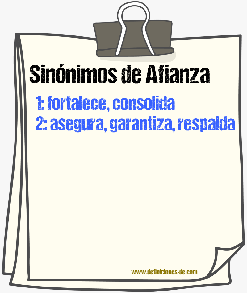 Sinónimos de afianza