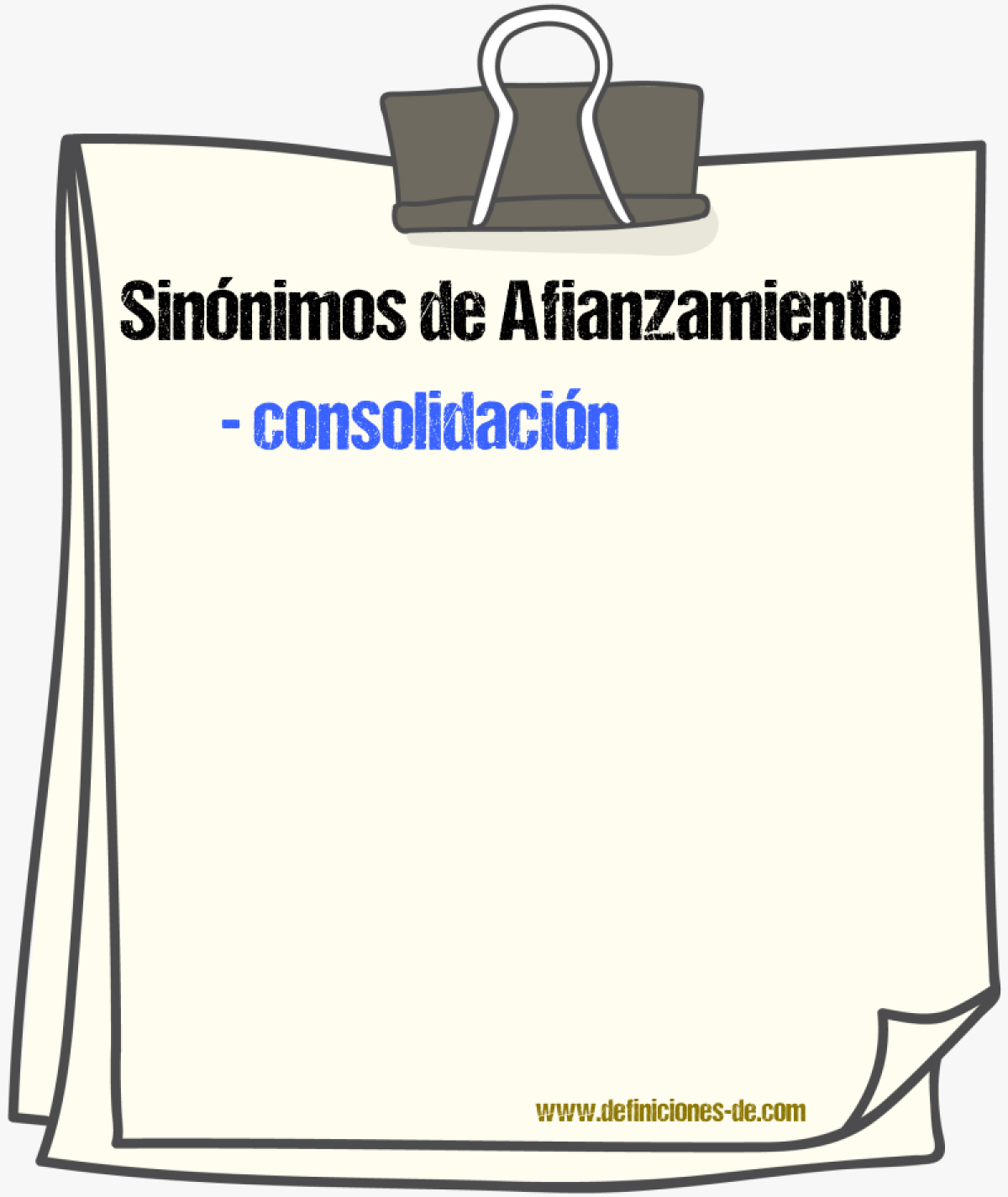 Sinnimos de afianzamiento