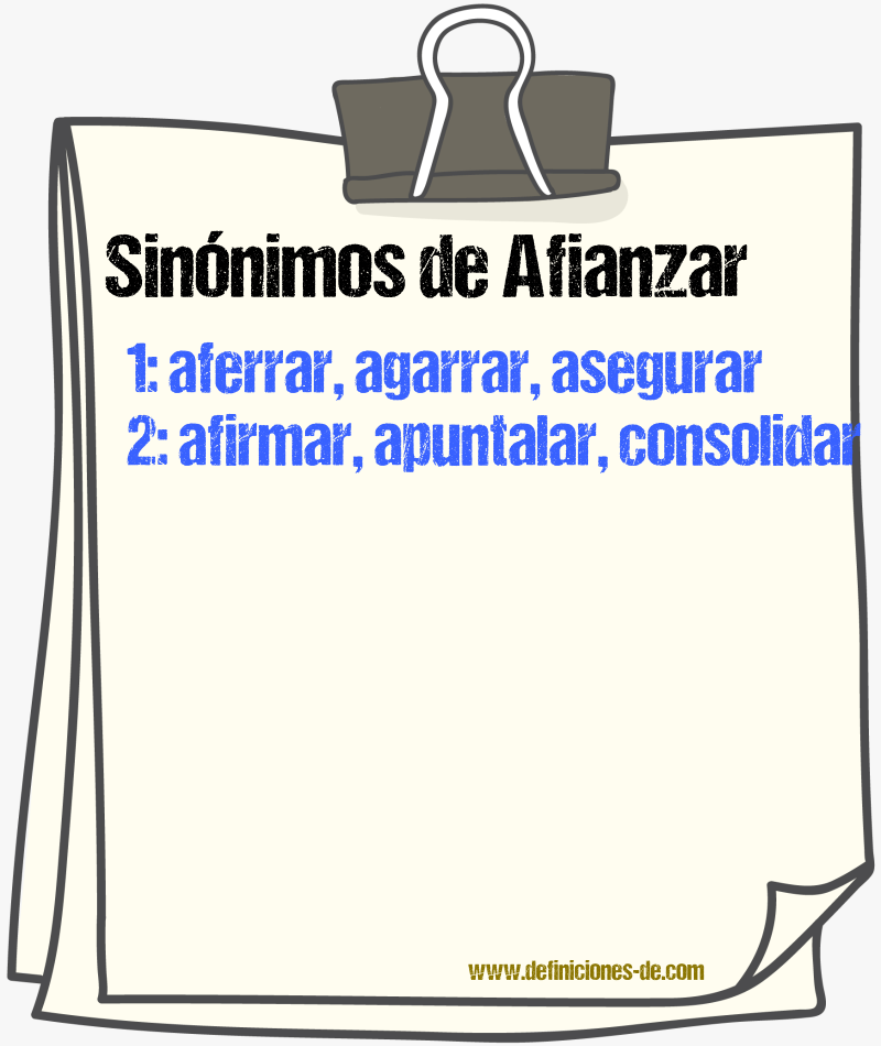 Sinnimos de afianzar