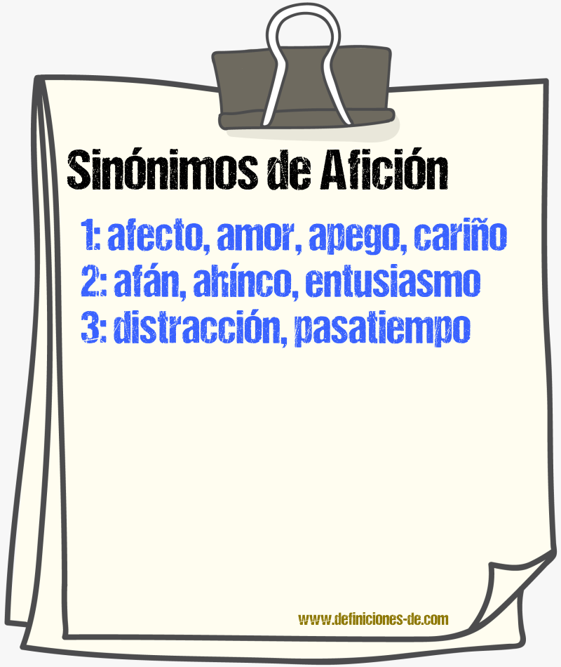 Sinnimos de aficin