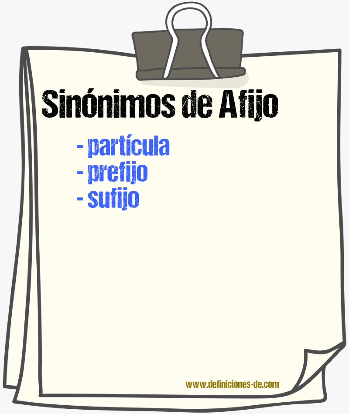 Sinnimos de afijo