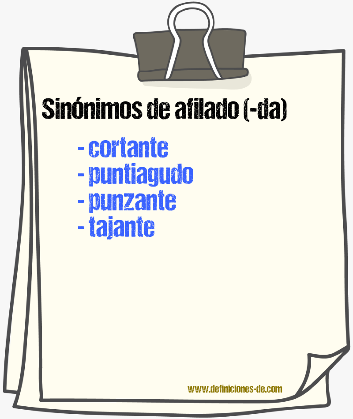 Sinnimos de afilado