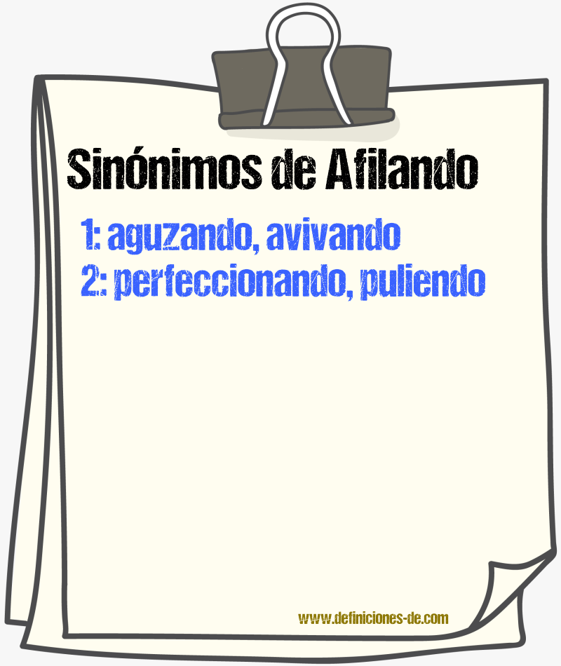 Sinónimos de afilando