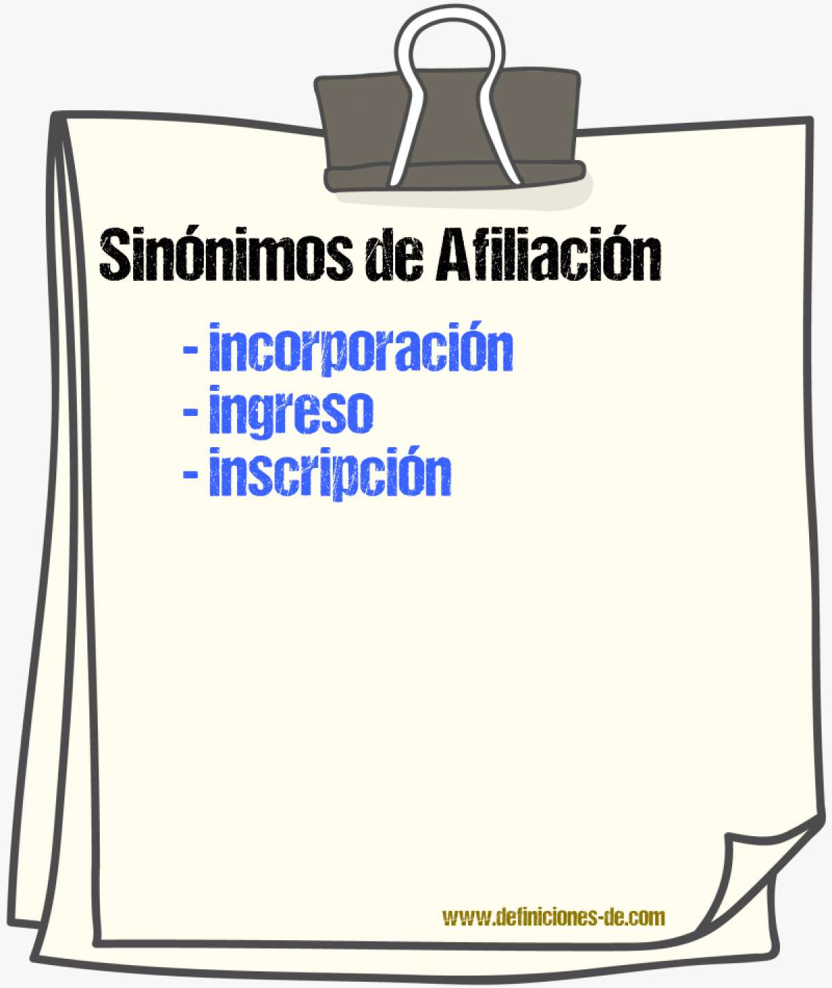 Sinnimos de afiliacin