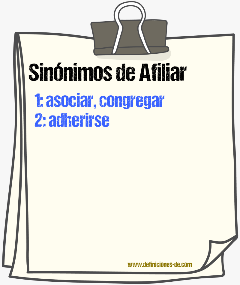 Sinnimos de afiliar