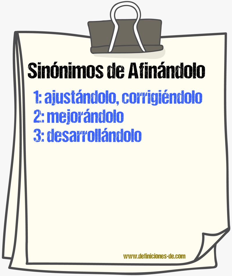Sinónimos de afinándolo