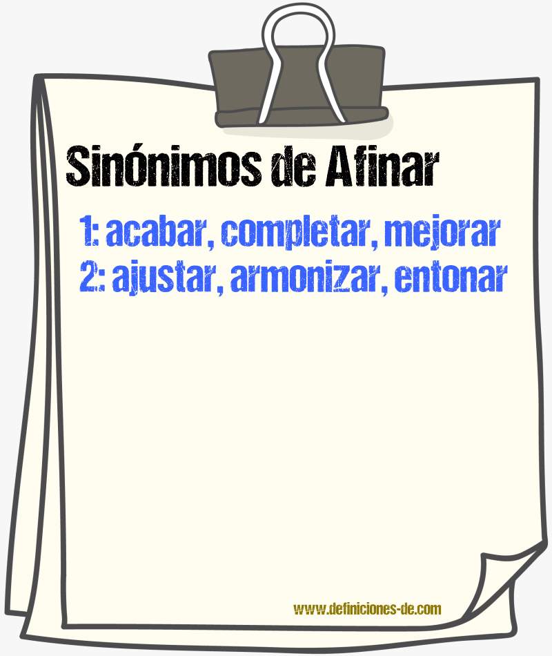 Sinnimos de afinar