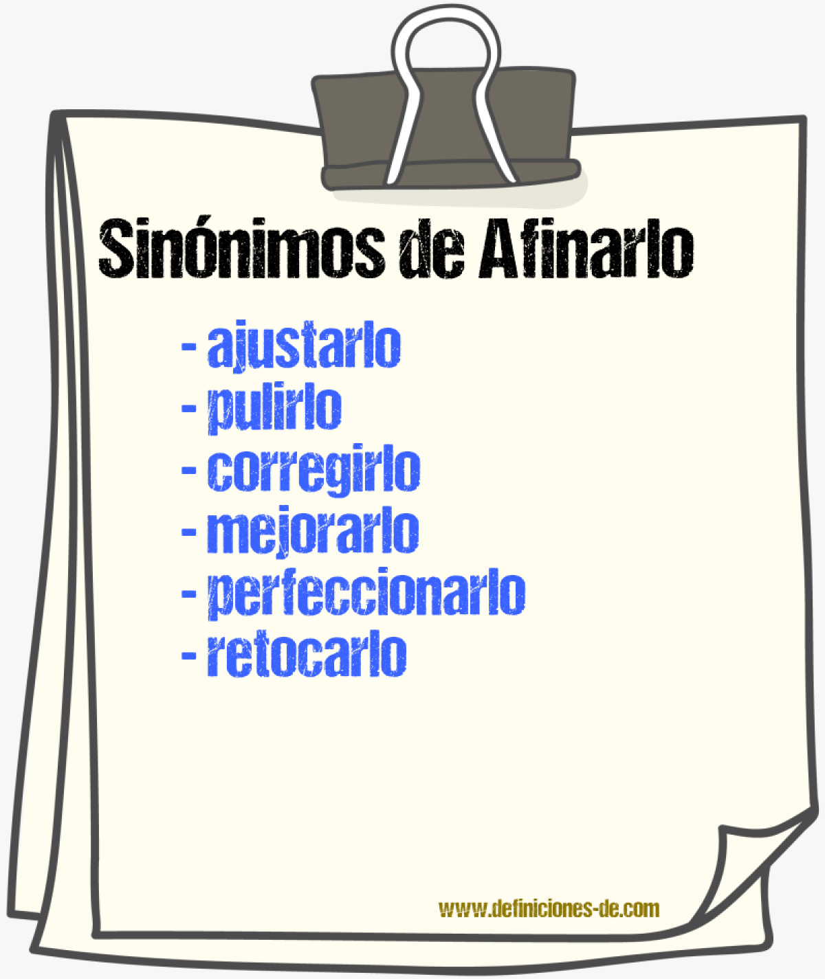 Sinónimos de afinarlo