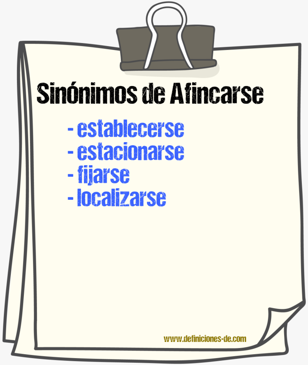 Sinnimos de afincarse