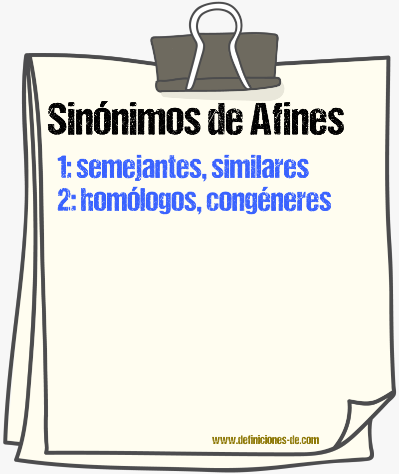 Sinónimos de afines