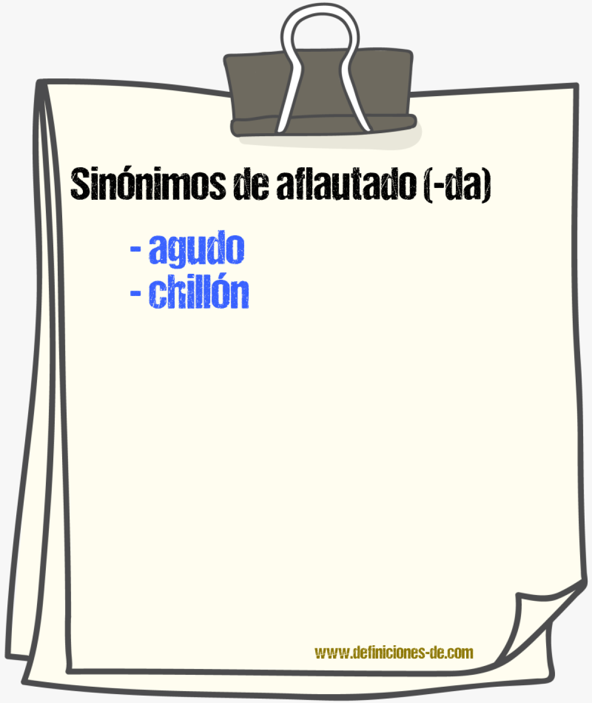 Sinnimos de aflautado