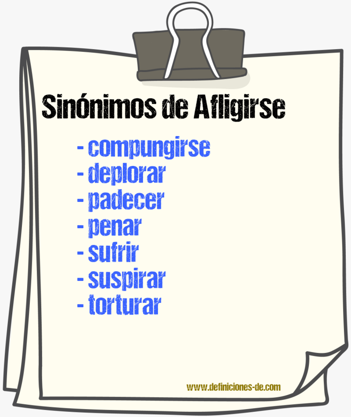 Sinnimos de afligirse