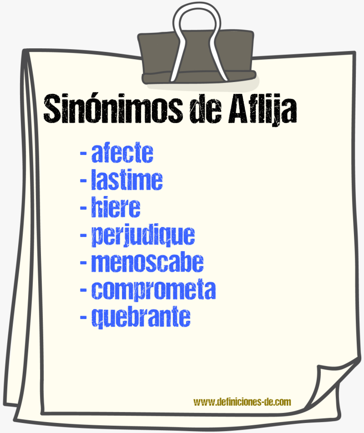 Sinónimos de aflija