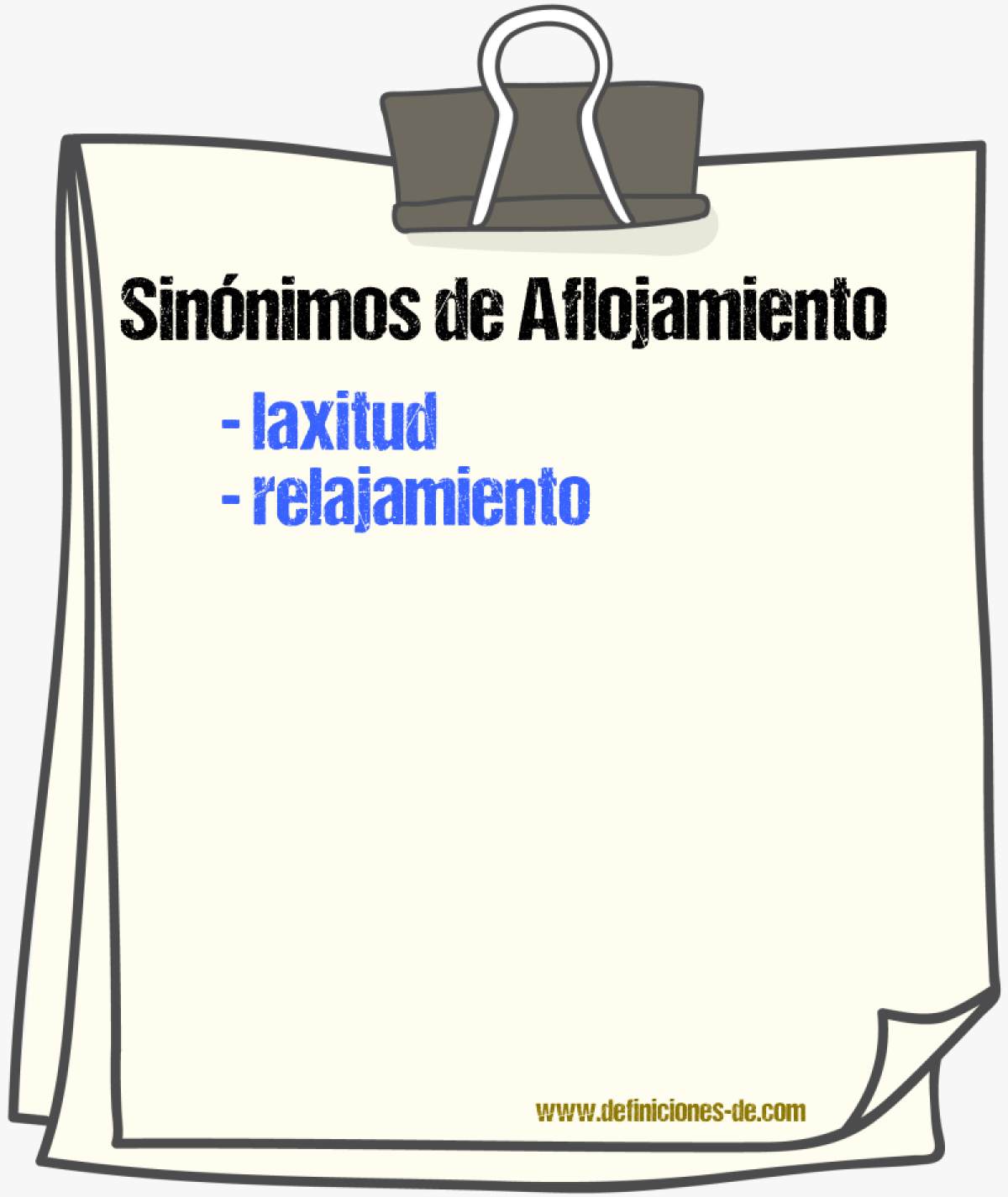 Sinnimos de aflojamiento