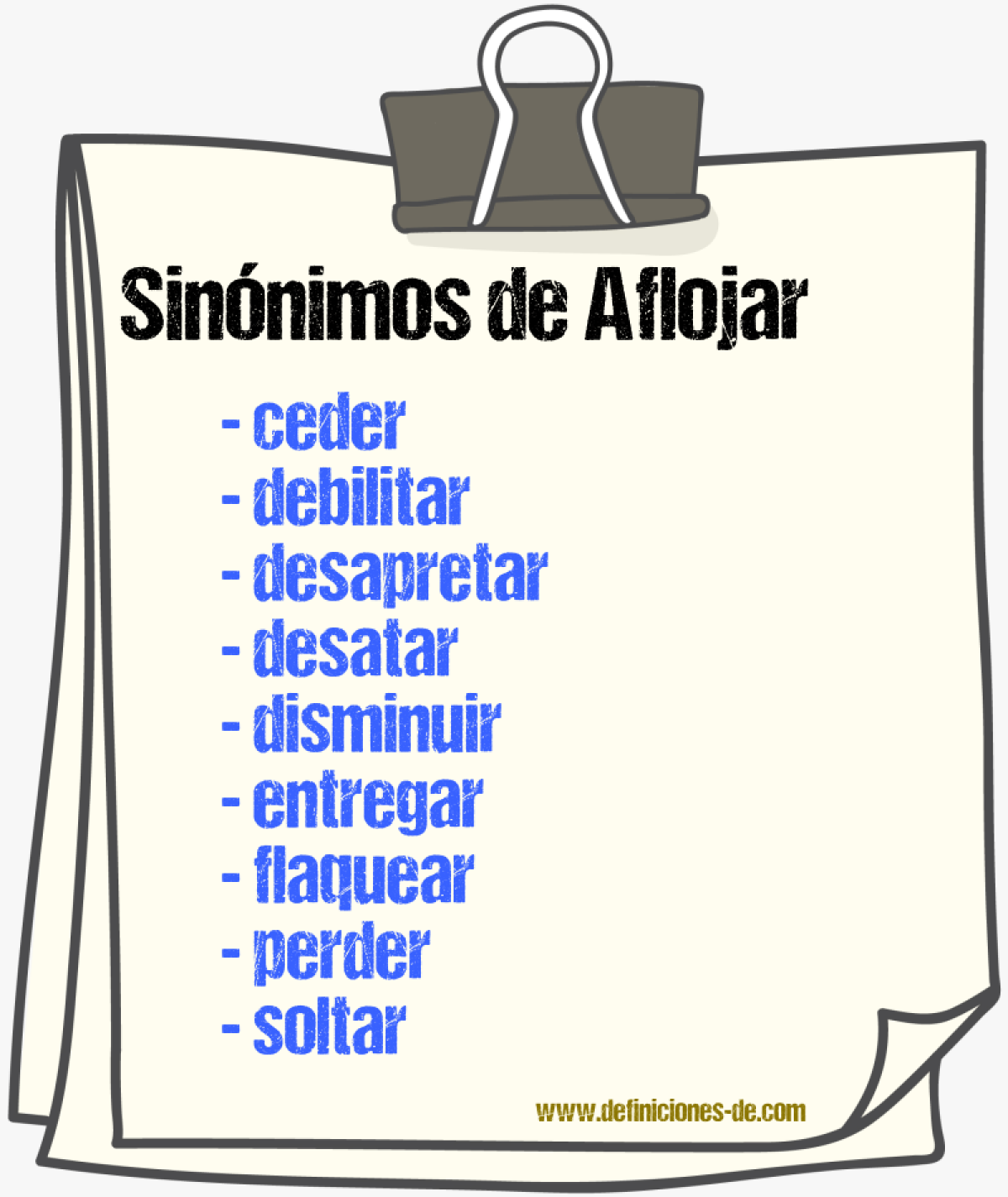 Sinnimos de aflojar