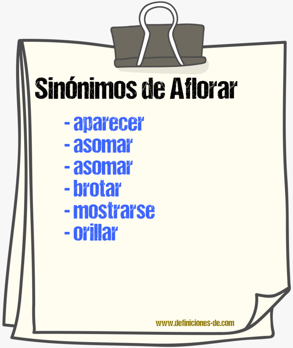 Sinnimos de aflorar