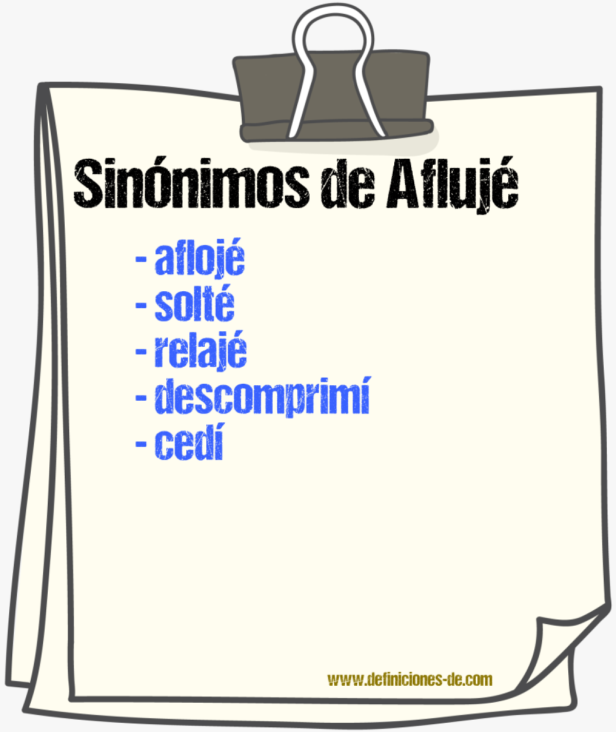 Sinónimos de aflujé
